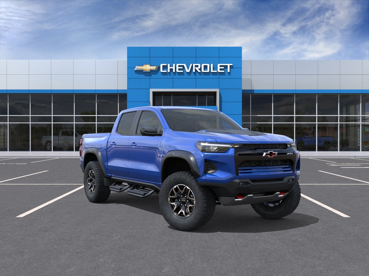 2026 Chevrolet Colorado ZR2 in Reef Blue Metallic — front three-quarter view