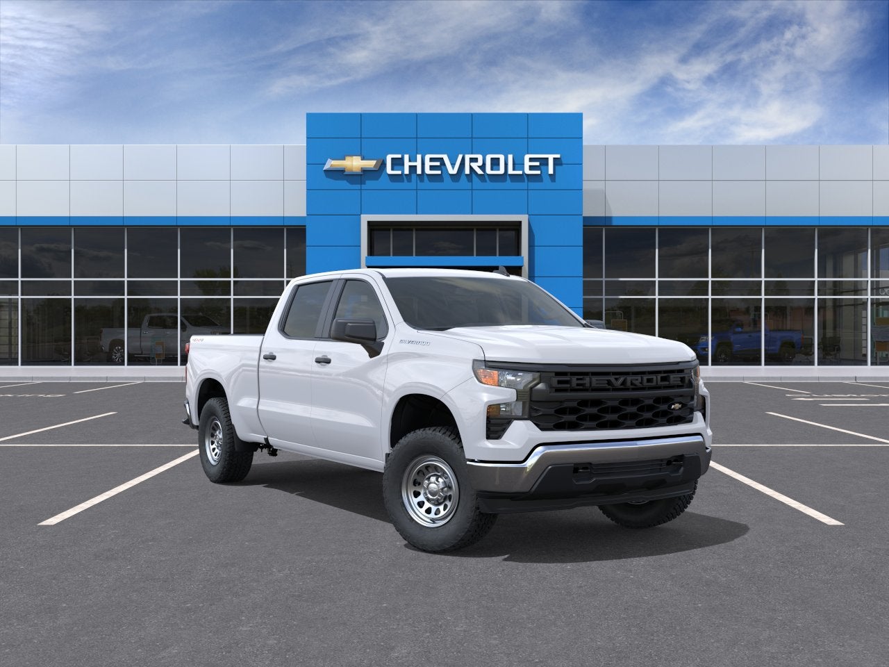 2026 Chevrolet Silverado 1500 WT in Summit White — front three-quarter view