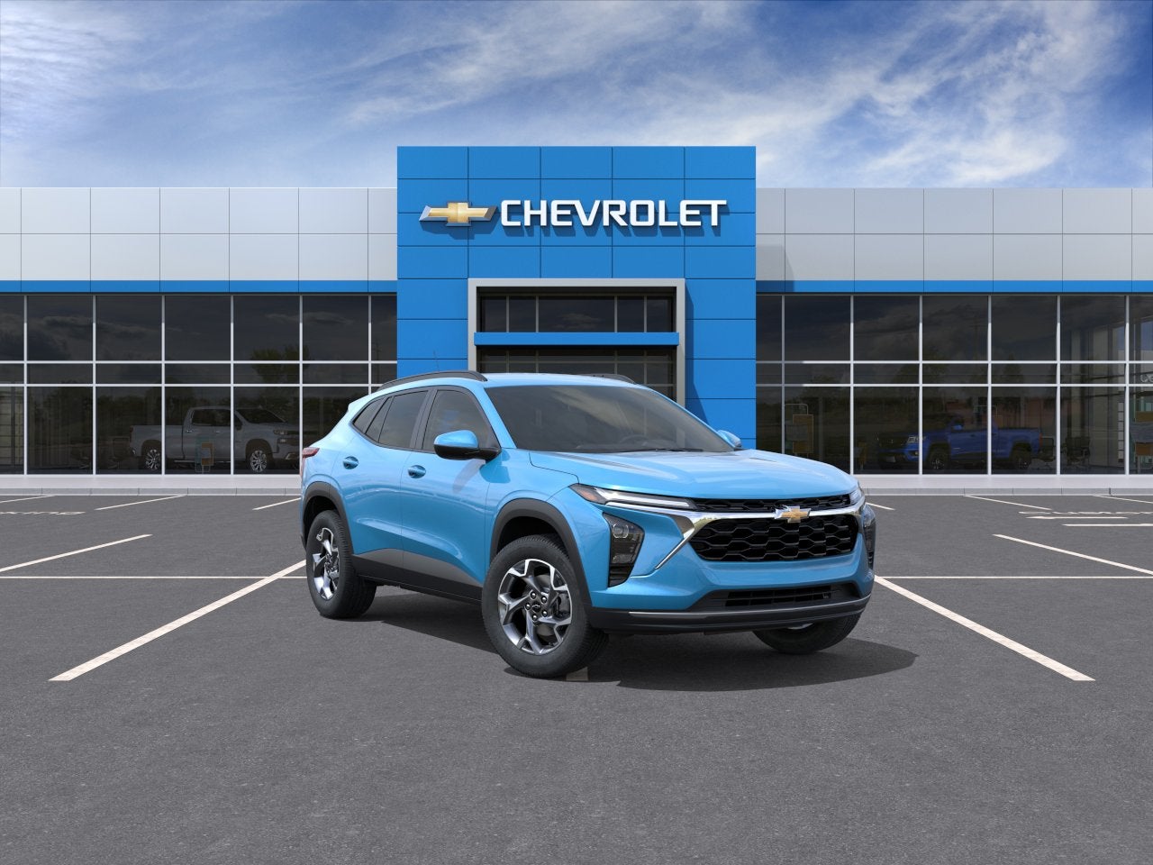 2026 Chevrolet Trax LT in Marina Blue Metallic — front three-quarter view